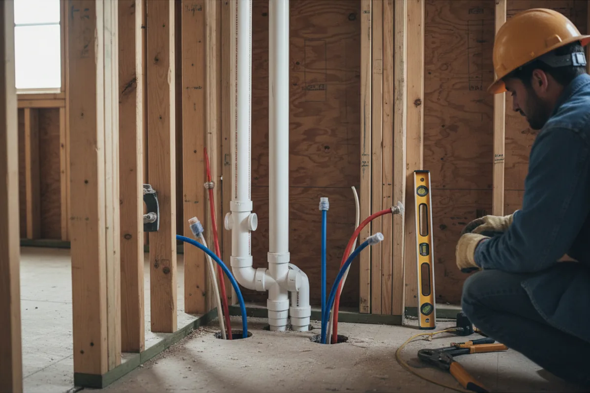 Drain and supply rough-in during Toilet Repair and Installation in Fort Montgomery